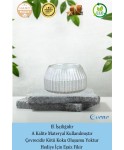 Gümüş Mumluk Şamdan 3 Adet Tealight Uyumlu Çizgili Model
